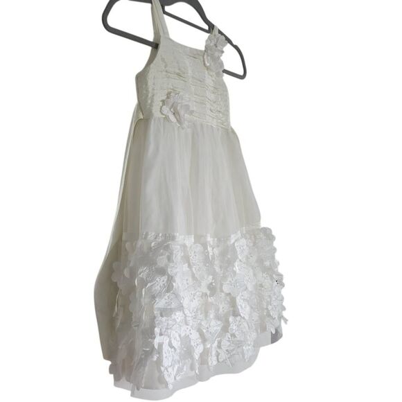 Picture Perfect Girl's Size 5 Ivory Floral Flower Girl Dress - Picture 4 of 6